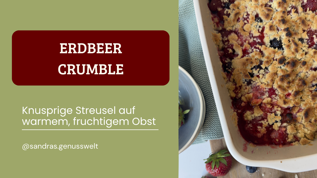 Glutenfreies Erdbeercrumble mit knusprigen Streuseln