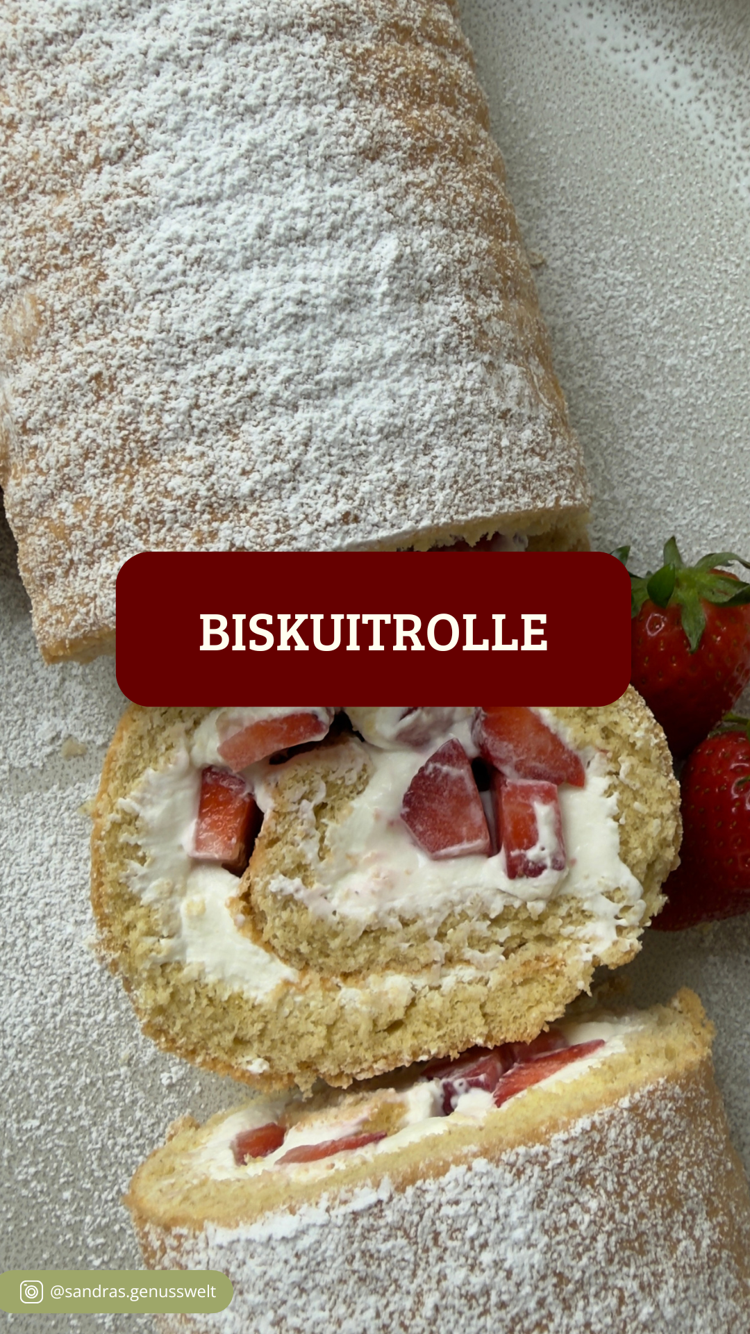 Glutenfreie, fluffige Biskuitrolle ohne Fertigmischung