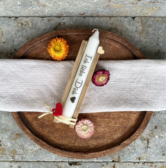 Ich liebe Dich" Kerze in Holzbox – das perfekte Geschenk